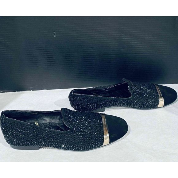 Louis Leeman Sz 44 Swarovski-Velvet Slip Ons - Picture 3 of 8